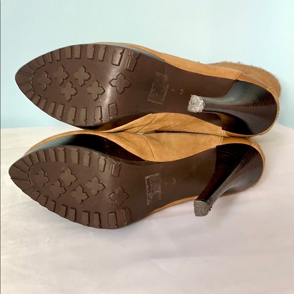 :Sold: Bebe Yvette III Suede Lace up Boots Tan - Picture 7 of 16